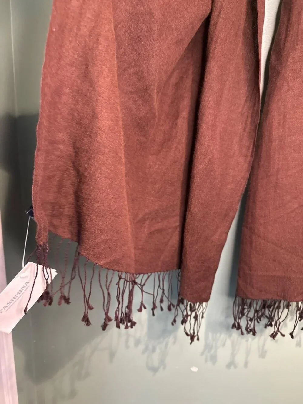 NWT Pashmina Silk Blend Shawl Wrap Brown Fall Old Money Western Bohemian